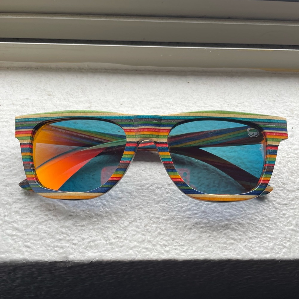 Colorful Striped Eco Friendly Bamboo Sunglasses